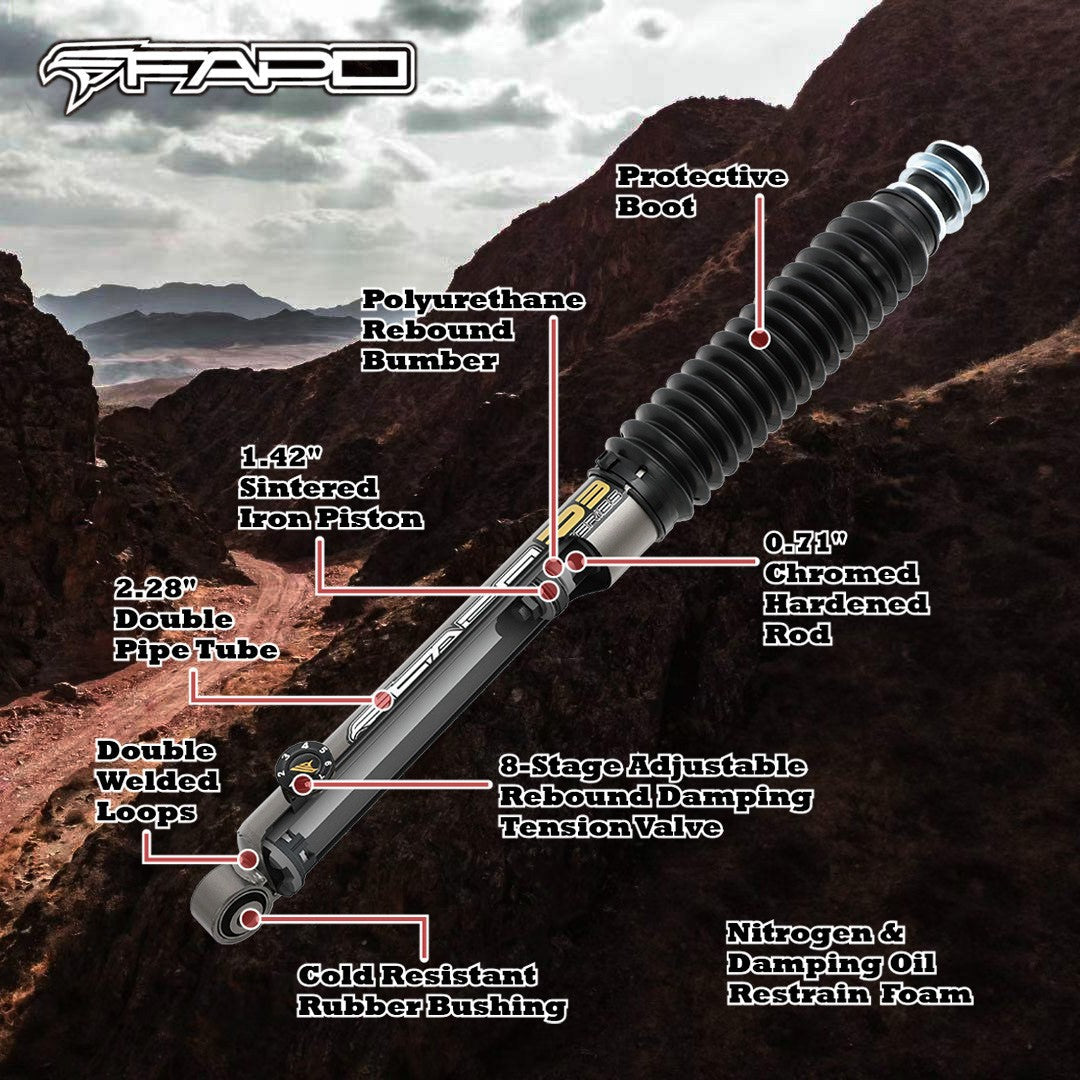 8-Stage Rear 3.5-6 in Lift Shocks for Dodge RAM 1500 2500 3500 2002-2016 PA193330