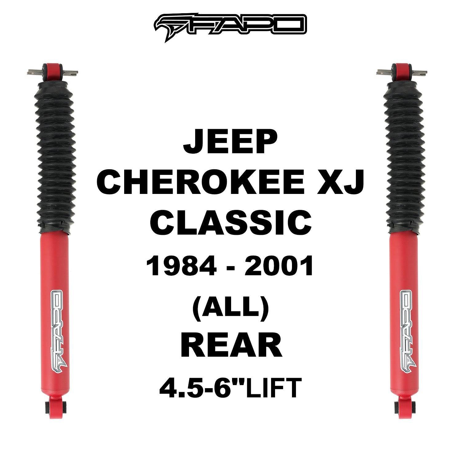 P1 Off-road Rear Shock for JEEP CHEROKEE XJ 1984 - 2001 4.5-6 in lift PA260710