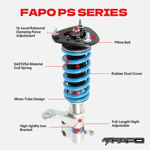 16-Level Damping Coilover For Honda Fit/Jazz 2nd Gen GE6/GE7/GE8/GE9 2007-2014 PS002820