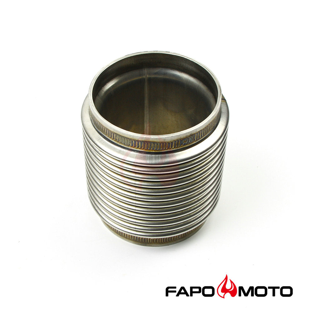 Universal 3  ID 304 STAINLESS EXHAUST FLEX BELLOWS 4  LONG For 3  Pipe ,ULTRA STRONG FE903010