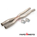 2.5  X-Pipe Mid-Pipe compatible with Ford Mustang GT 15-18 S550 Resonator Delete 5.0L Coyote V8 FE748010