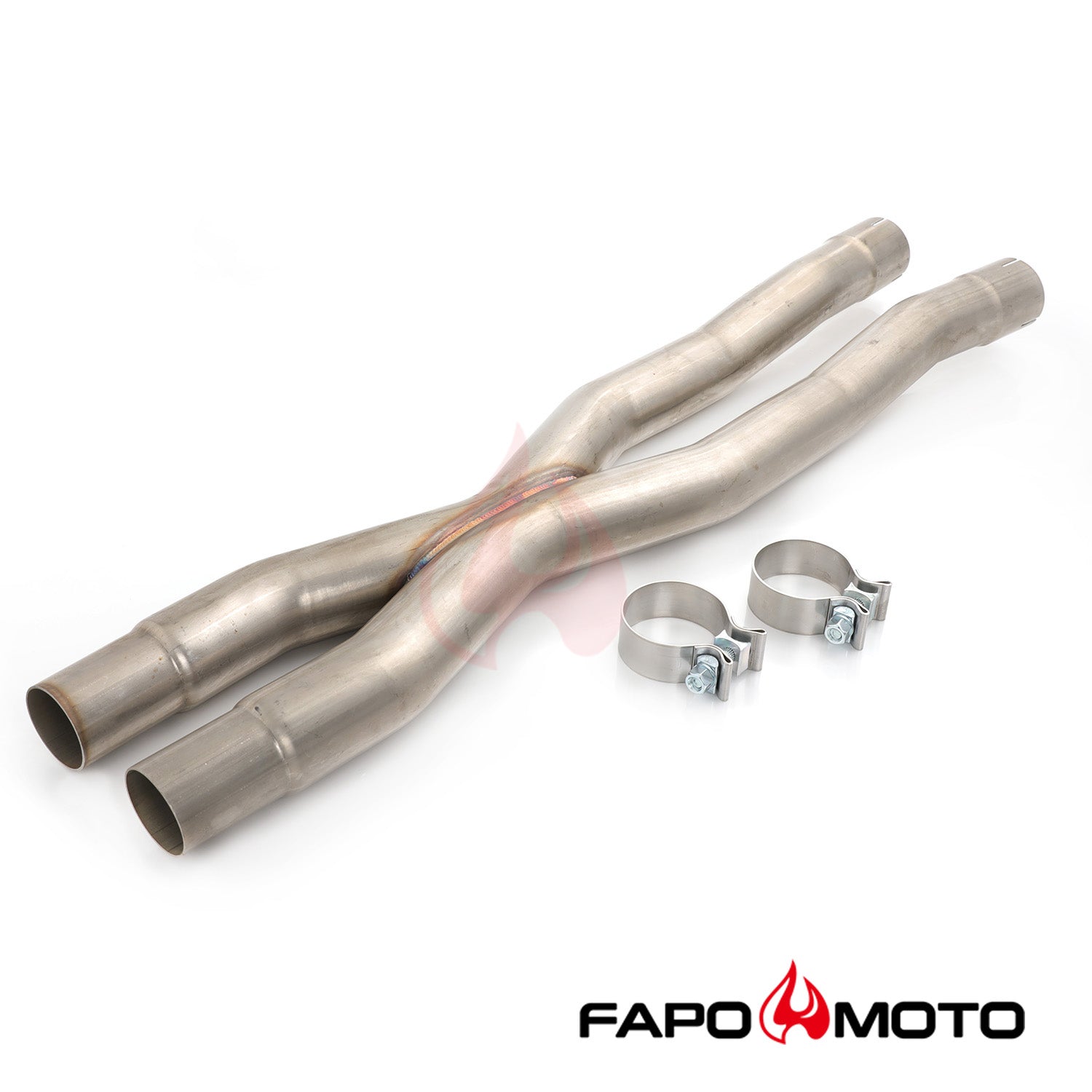 2.5  X-Pipe Mid-Pipe compatible with Ford Mustang GT 15-18 S550 Resonator Delete 5.0L Coyote V8 FE748010