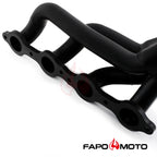 Shorty Headers compatible with 02-13 Silverado Sierra 1500 2500 Tahoe Yukon Suburban Escalade BLACK V8 304 Stainless FE696130