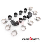 2.5in  63mm Turbo Intercooler Pipe Kit Aluminum Polished Hose Clamp DIY black Universal FE559210