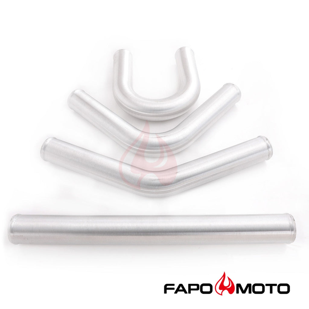 2.5in  63mm Turbo Intercooler Pipe Kit Aluminum Polished Hose Clamp DIY black Universal FE559210