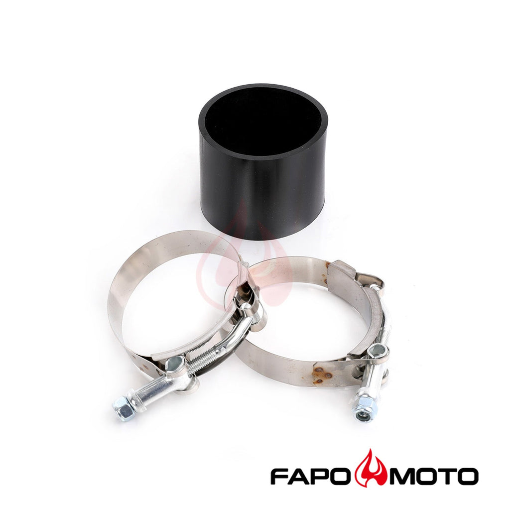 2.5in  63mm Turbo Intercooler Pipe Kit Aluminum Polished Hose Clamp DIY black Universal FE559210