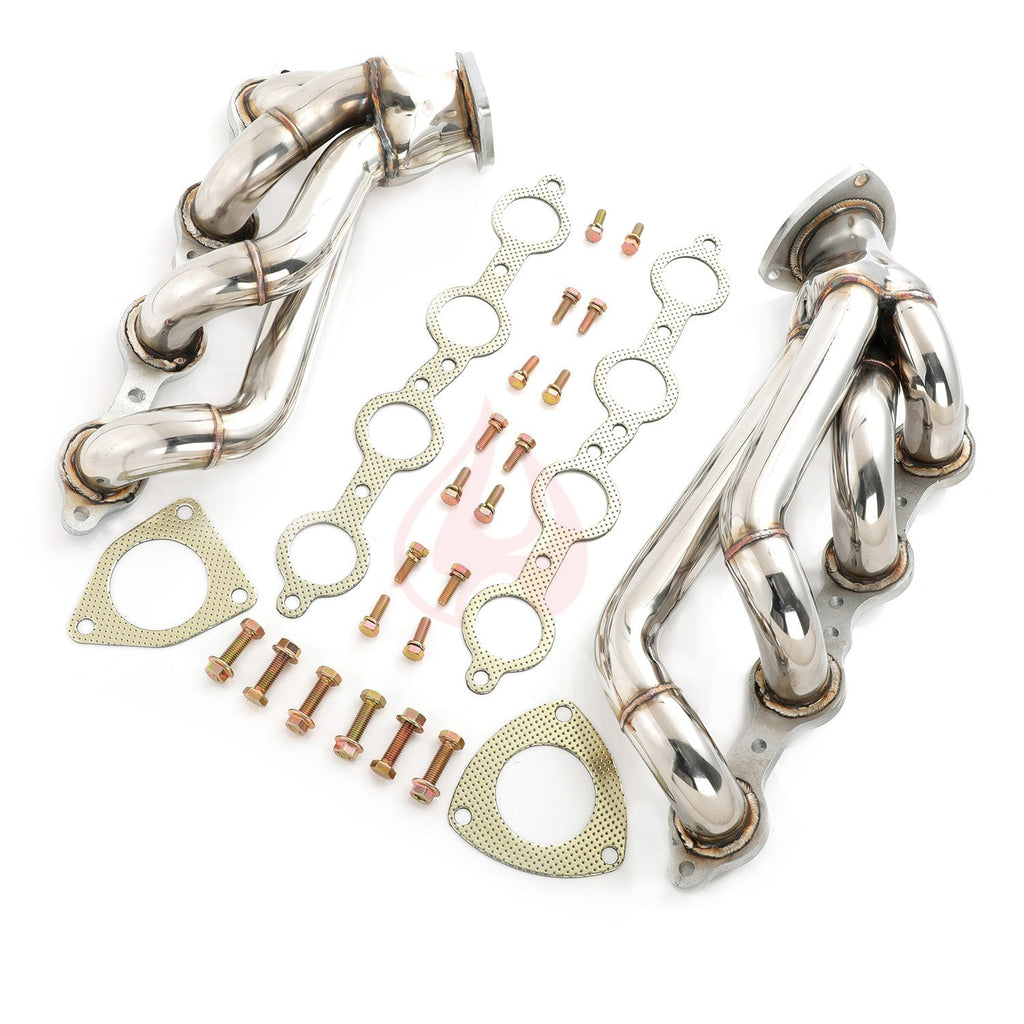 Shorty Headers compatible with 03-06 Chevy GMC Silverado Sierra 1500HD 2500HD Tahoe Yukon Suburban Cadillac Escalade 6.0L V8 FE696120