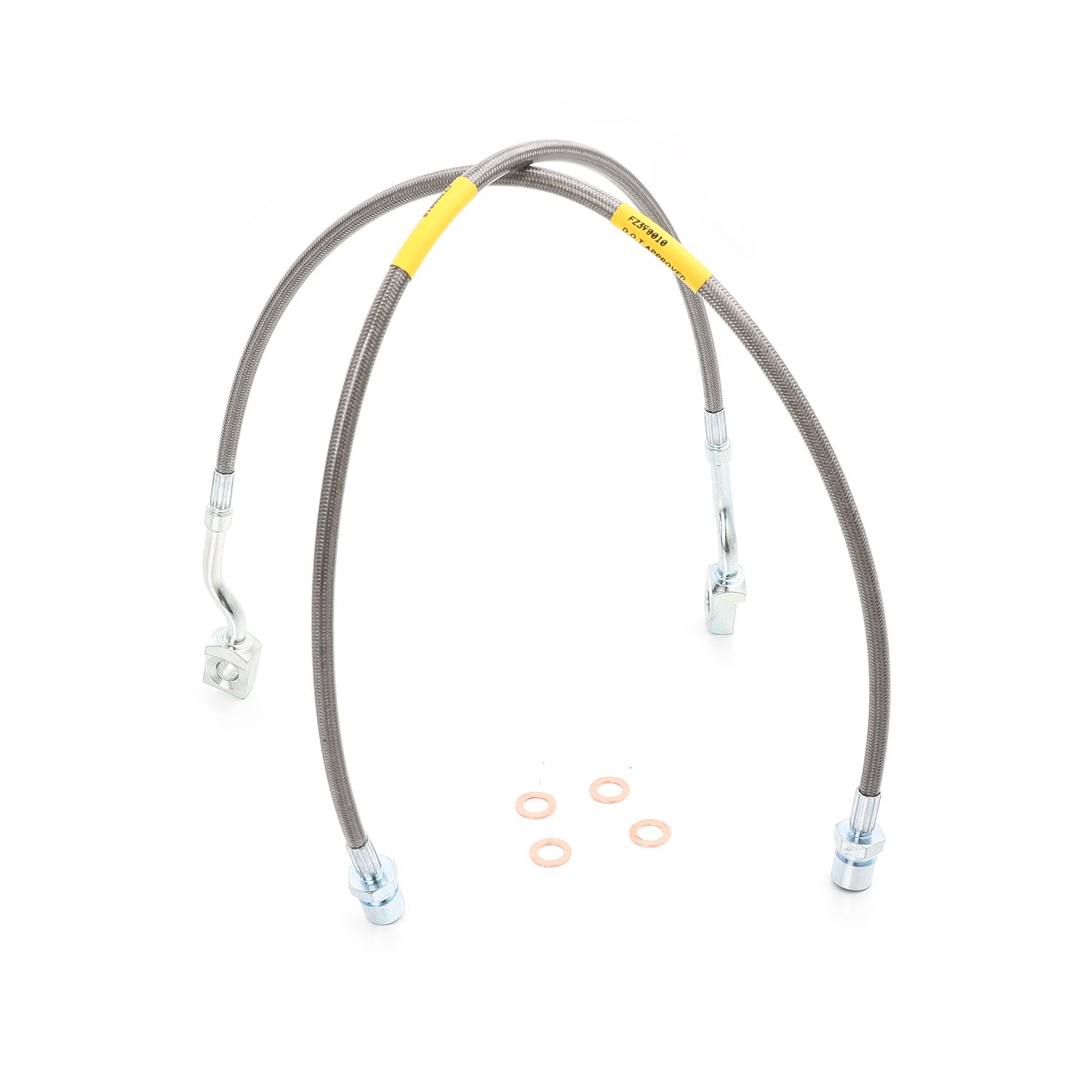 Front Stainless Steel Extended Brake Lines For 07-18 Silverado Sierra 5-7.5"lift