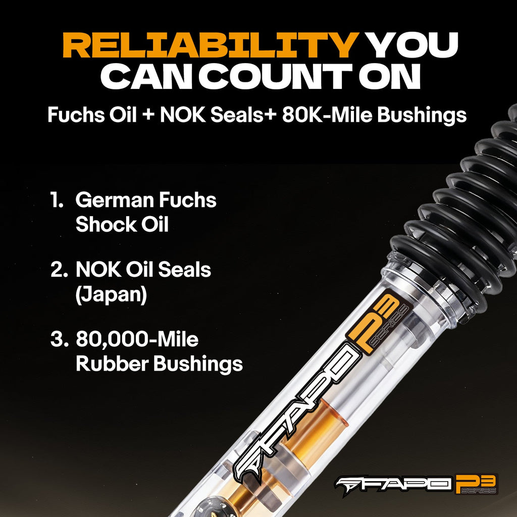 P3 Off-road Rear Shock  For Ford F-250 Super Duty 4WD 1999-2016, 2WD 2005-2006, with Ford F-350 Super Duty 2WD 1999-2016 2-4.5 in Lift PA067730