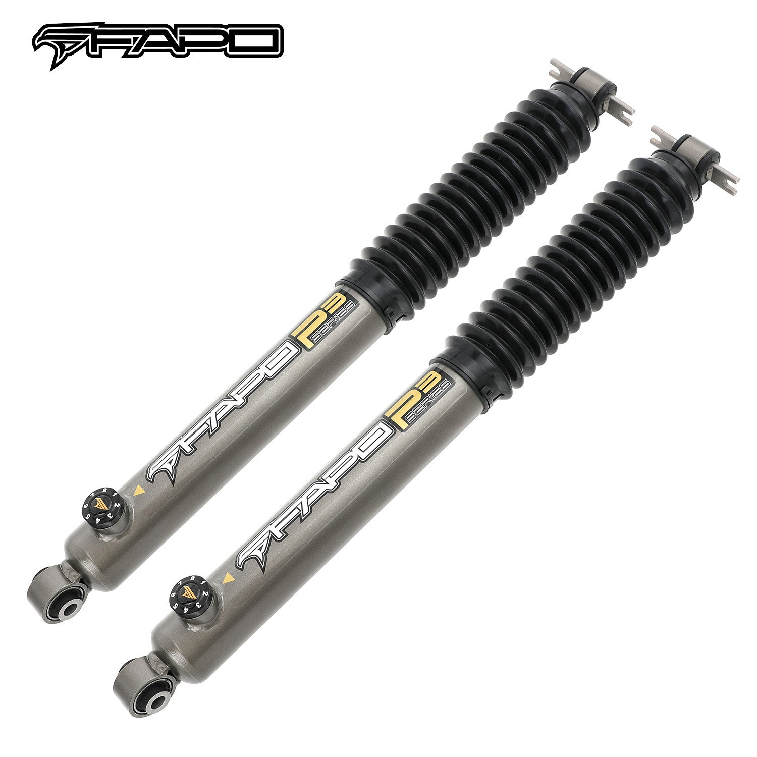 8-Stage Rear 0-2.5 in Lift Shocks for 2007-2018 Jeep Wrangler JK PA260630