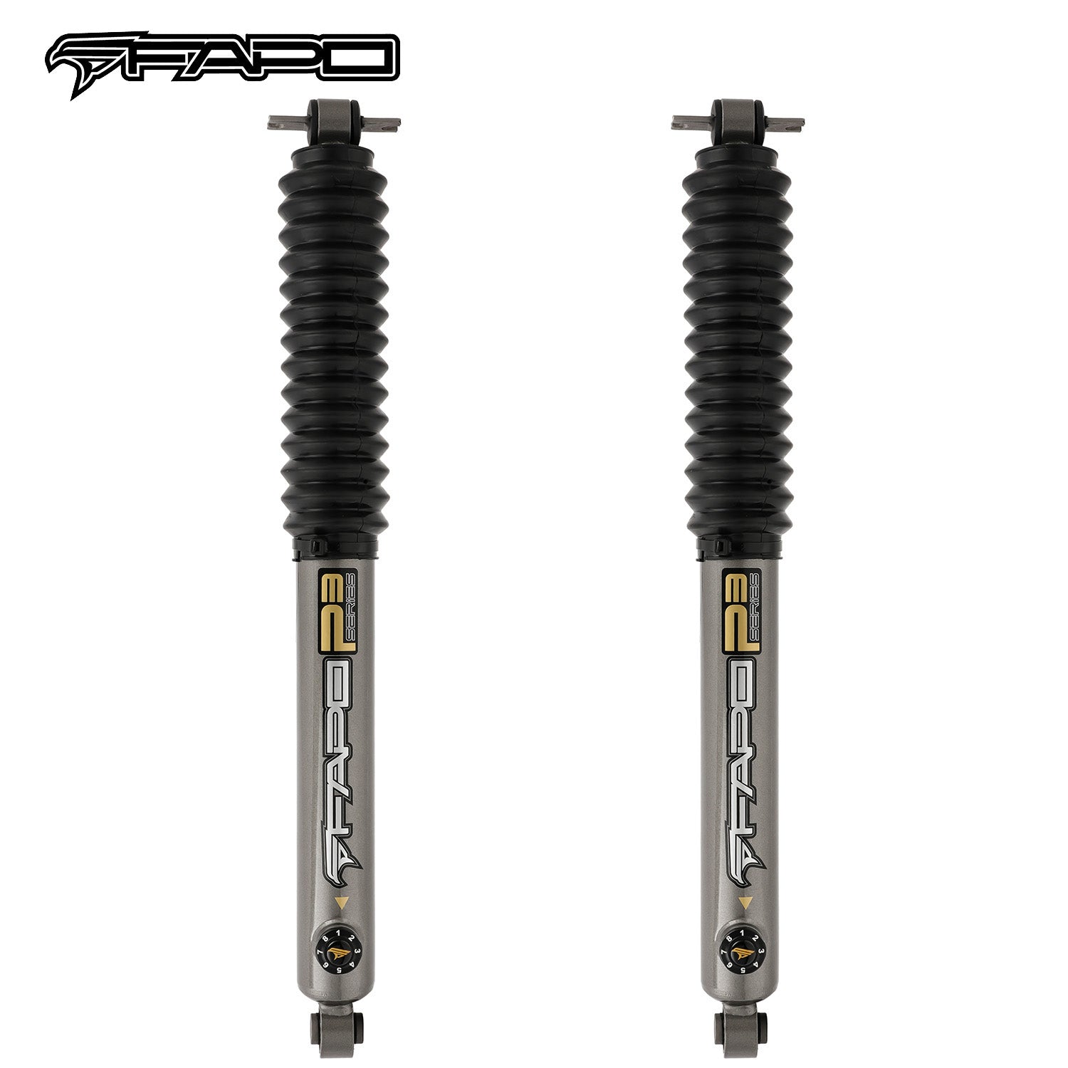8-Stage Rear 6.5-8 in Lift Shocks for 1997-2006 Jeep Wrangler TJ PA591631