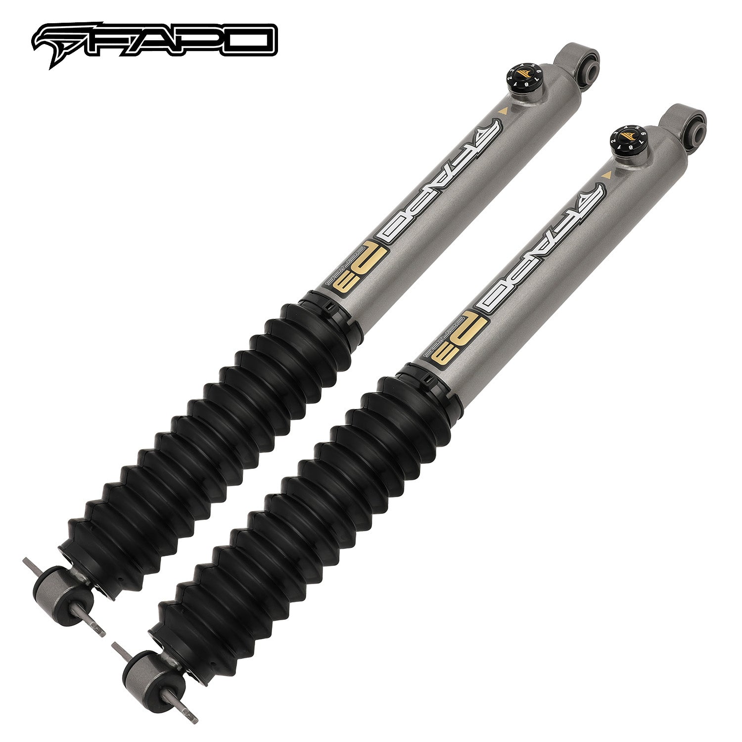 8-Stage Rear 6.5-8 in Lift Shocks for 1997-2006 Jeep Wrangler TJ PA591631