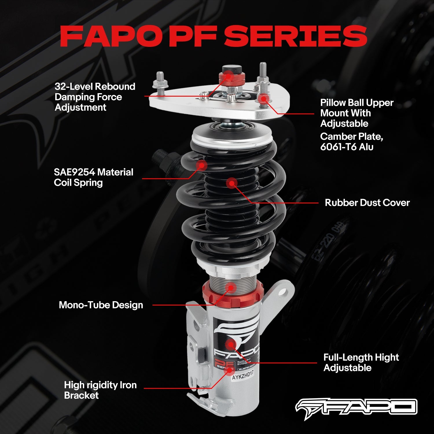 32-Level Damping Coilover for Toyota 86/GT86/FT86 1st Gen ZN6/ZC6 2012-2020 PF000430