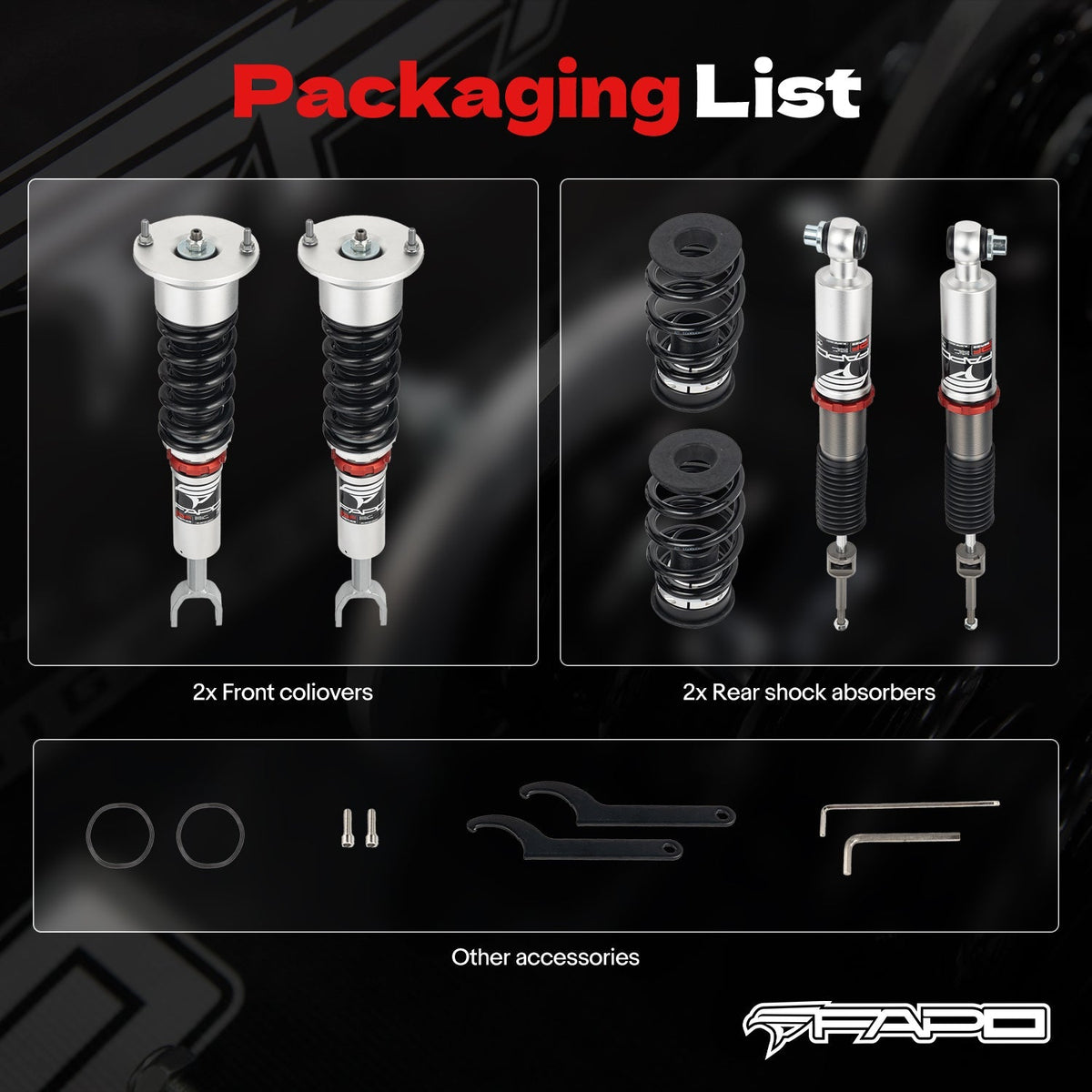 PF Custom 32-Level Damping Coilover for Volkswagen Passat FWD B5G/B5.5 1996-2005 & Skoda Superb 1st Gen B5 2001-2008 PF004730-CUSTOM