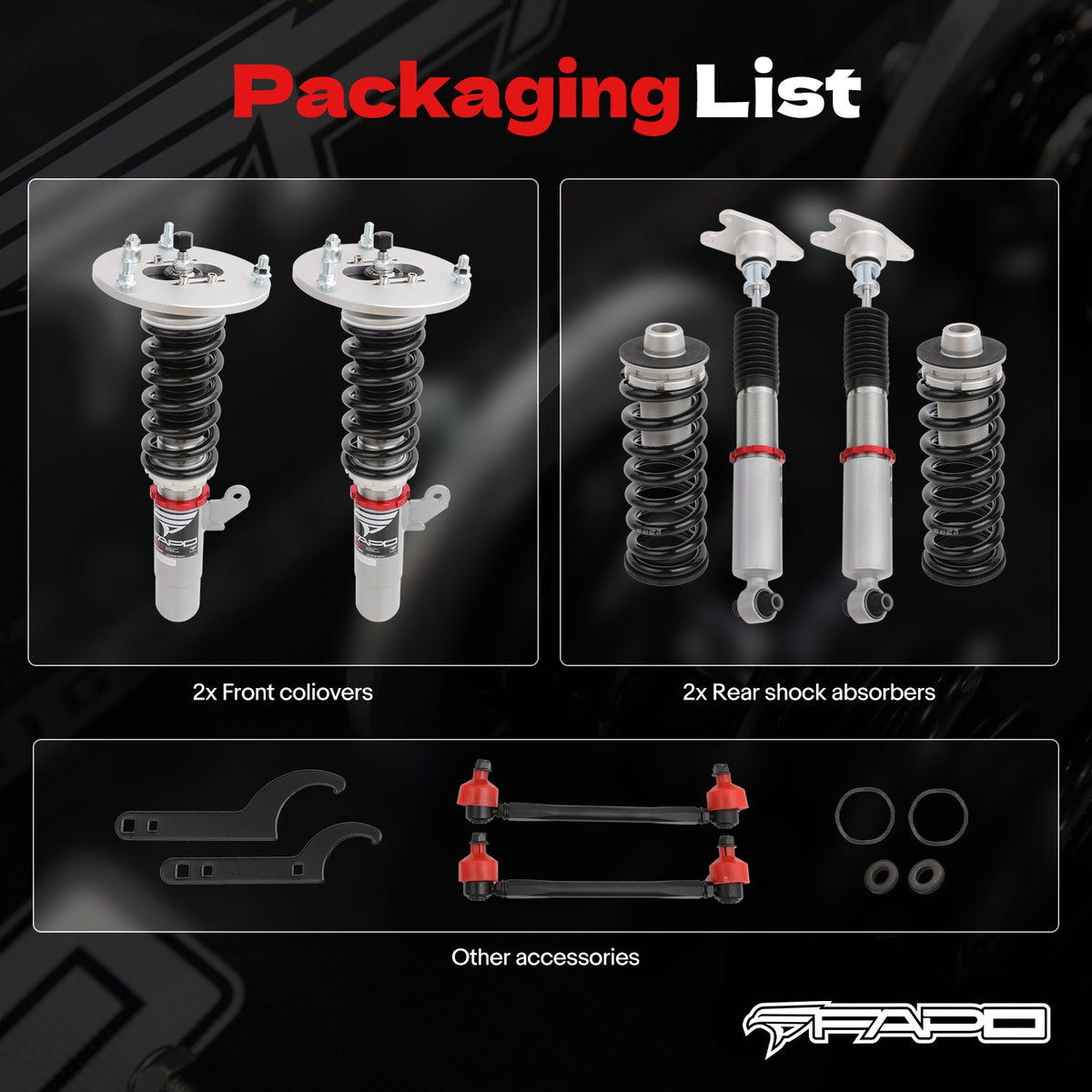 PF Custom 32-Level Damping Coilover for BMW 3-Series F30 328i 335i 2013-2019/BMW 4 Series 2013-2020 PF006530-CUSTOM