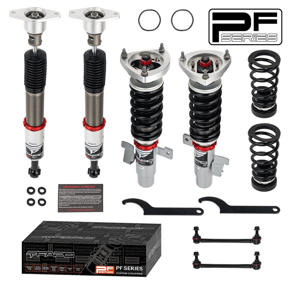PF Custom 32-Level Damping Coilover For Mazda 3 BK 2003-2013 / Mazdaspeed3 2007-2009 / Ford Focus MK2 2005-2014 PF007930-CUSTOM