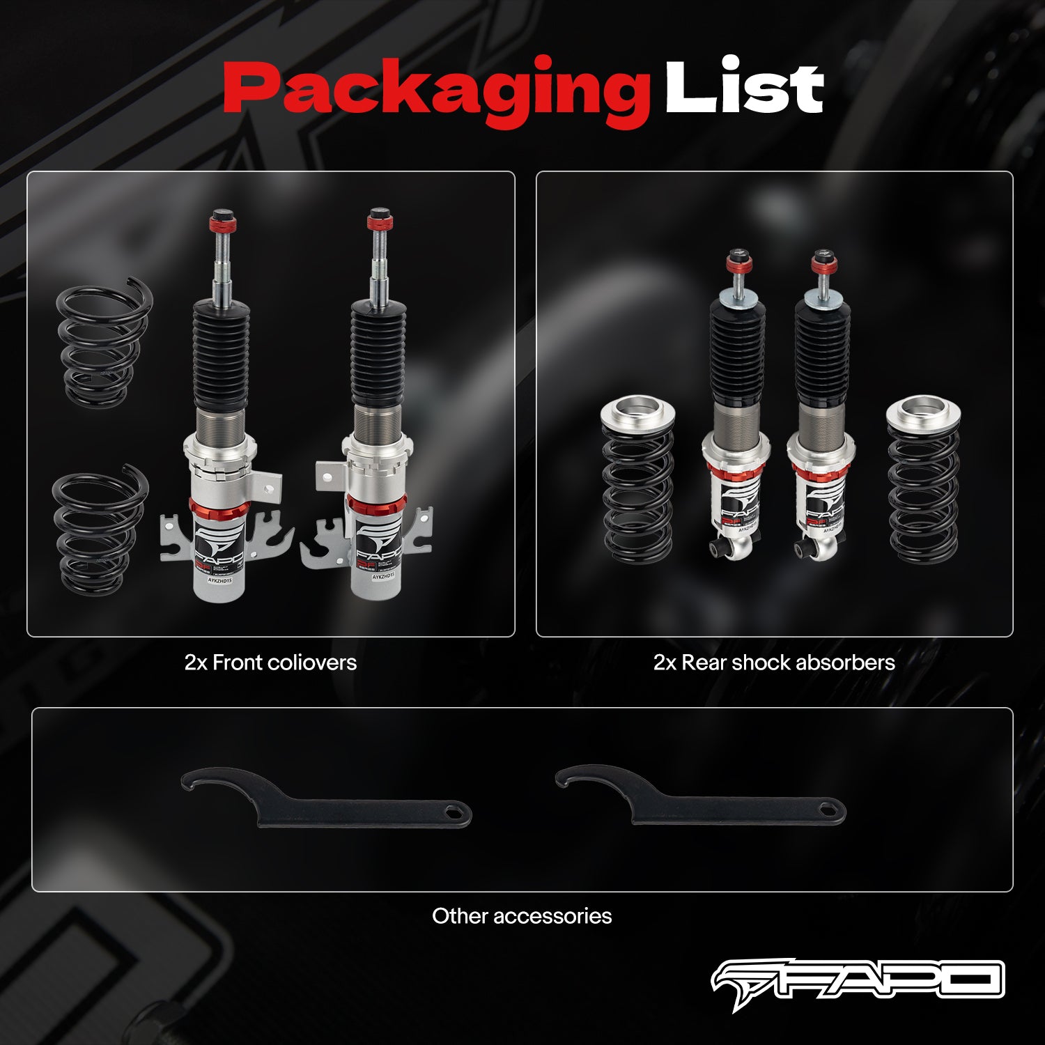 32-Level Damping Coilover for Pontiac G8 2008-2009 sedan & Holden Caprice 3rd Gen VM 2006-2013 PF008030