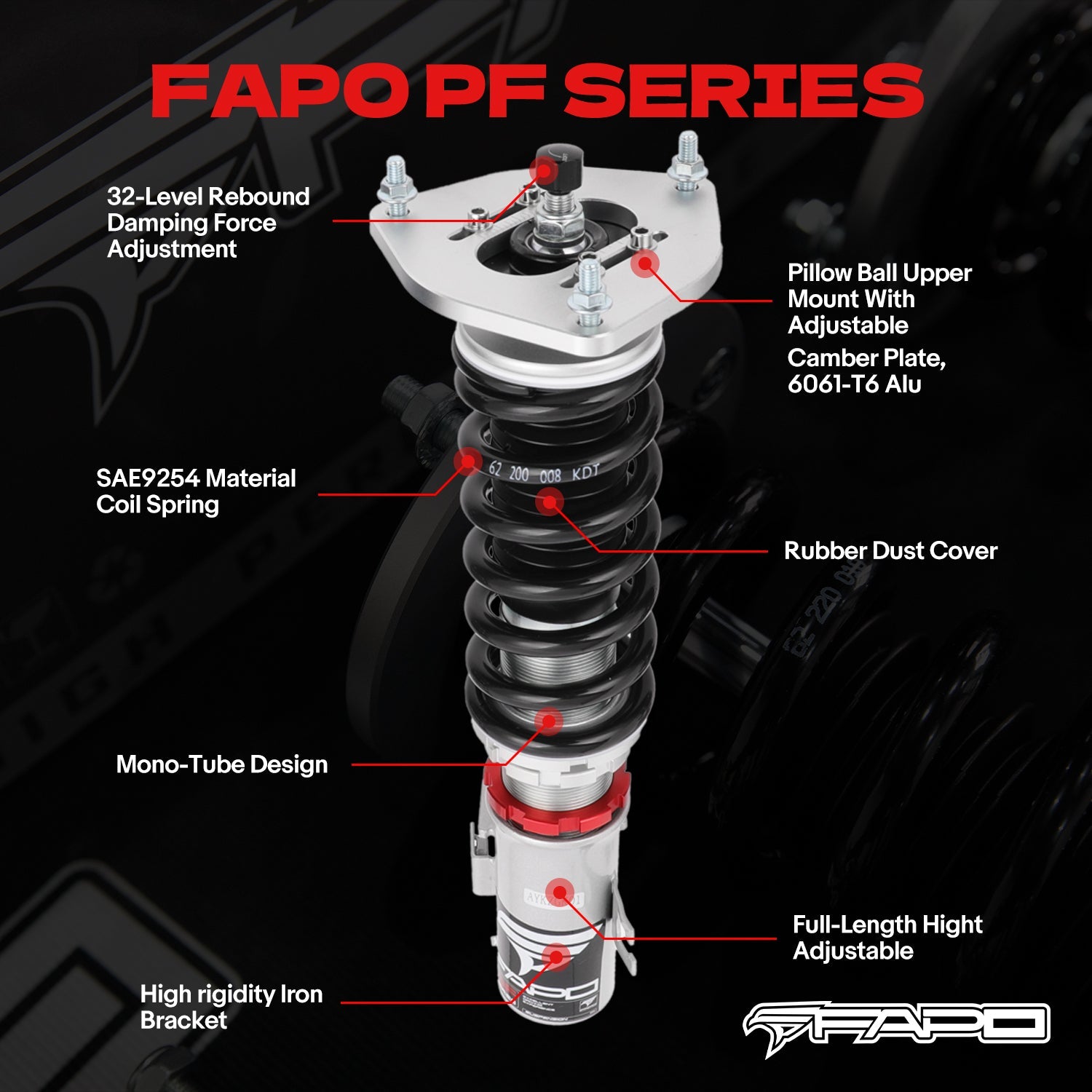 32-Level Damping Coilover for 1998-2006 Subaru Legacy BE/BH / Outback / Baja BT PF010430