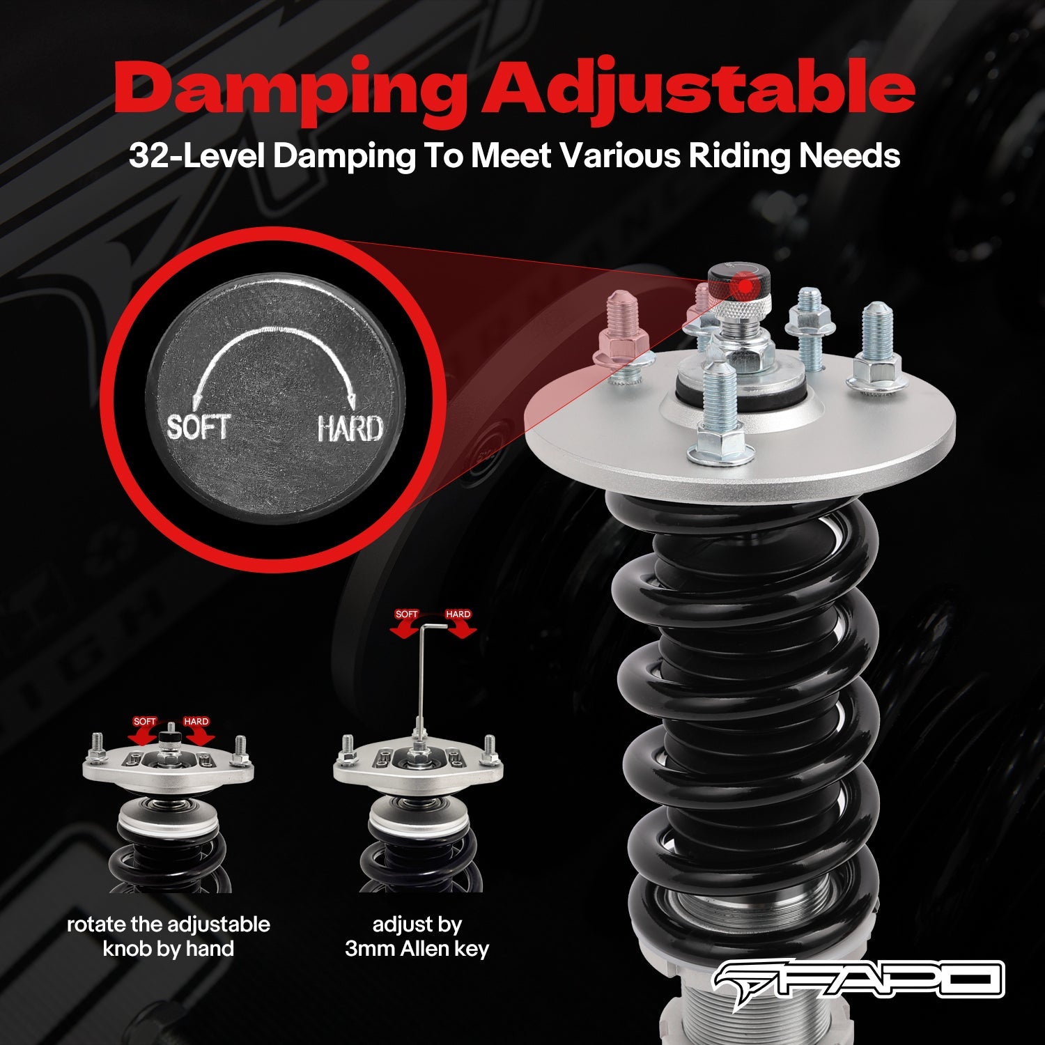 32-Level Damping Coilover for Honda Accord 2003-2007 & Acura TSX 2004-2008 PF012320