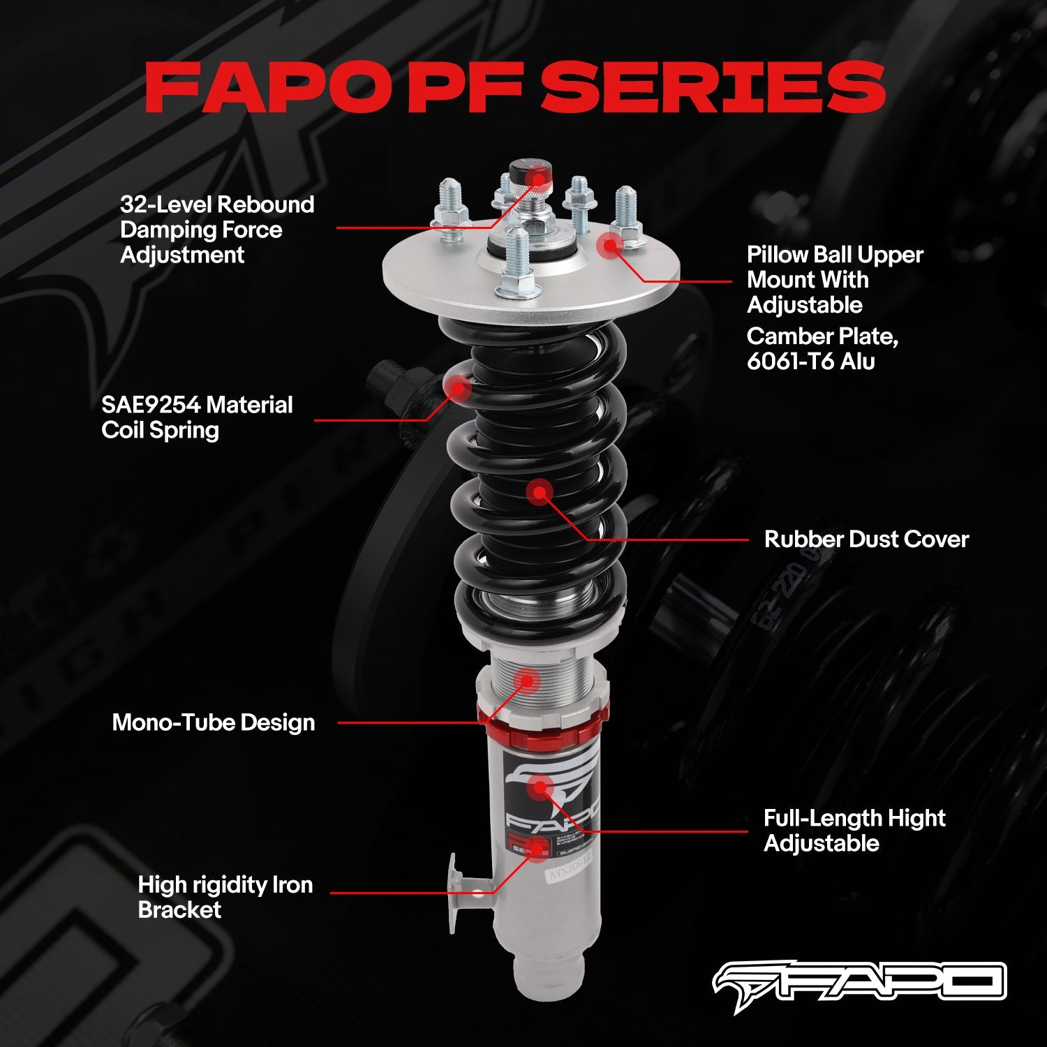 32-Level Damping Coilover for Honda Accord 2003-2007 & Acura TSX 2004-2008 PF012320