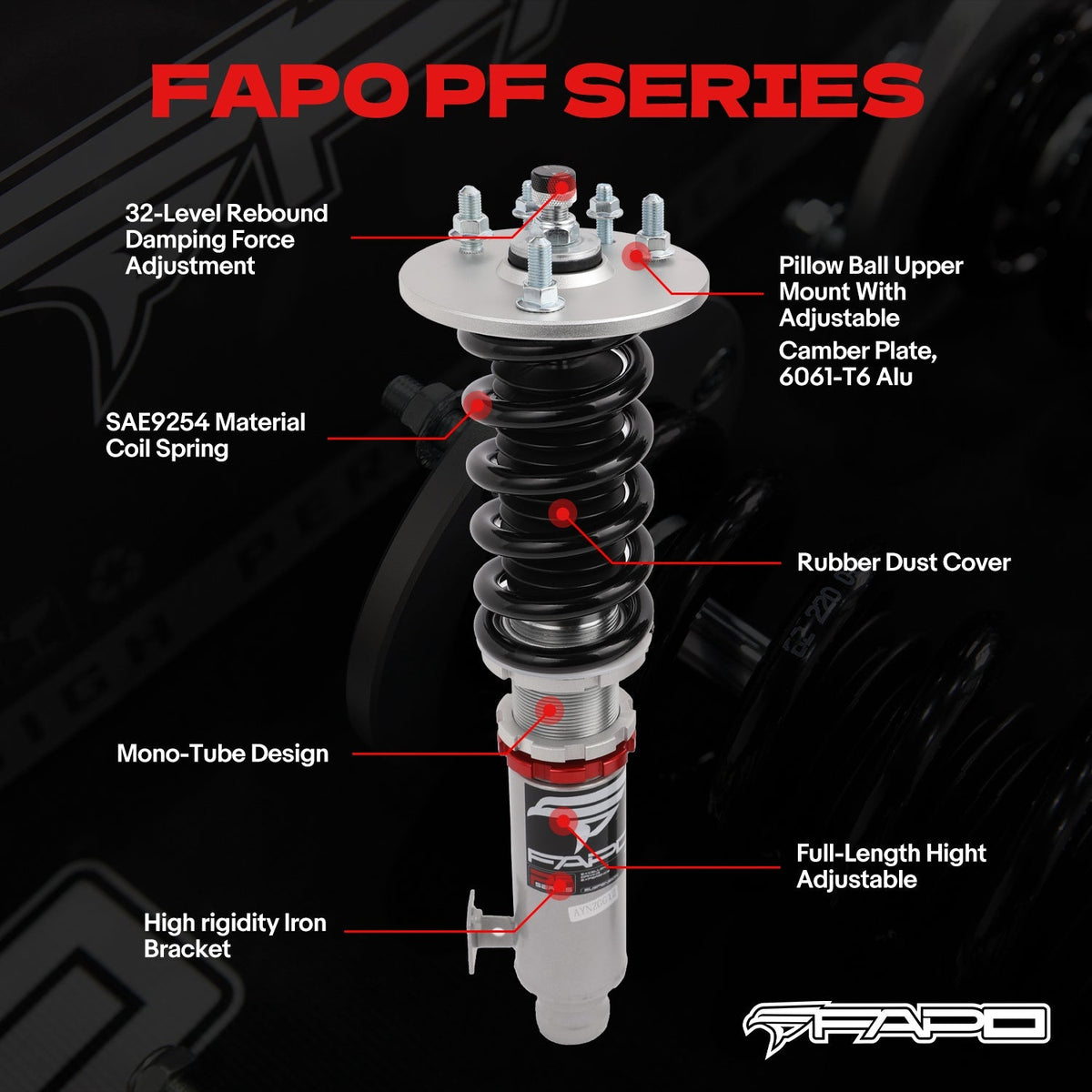 PF Custom 32-Level Damping Coilover for Honda Accord 2003-2007 & Acura TSX 2004-2008 PF012320-CUSTOM