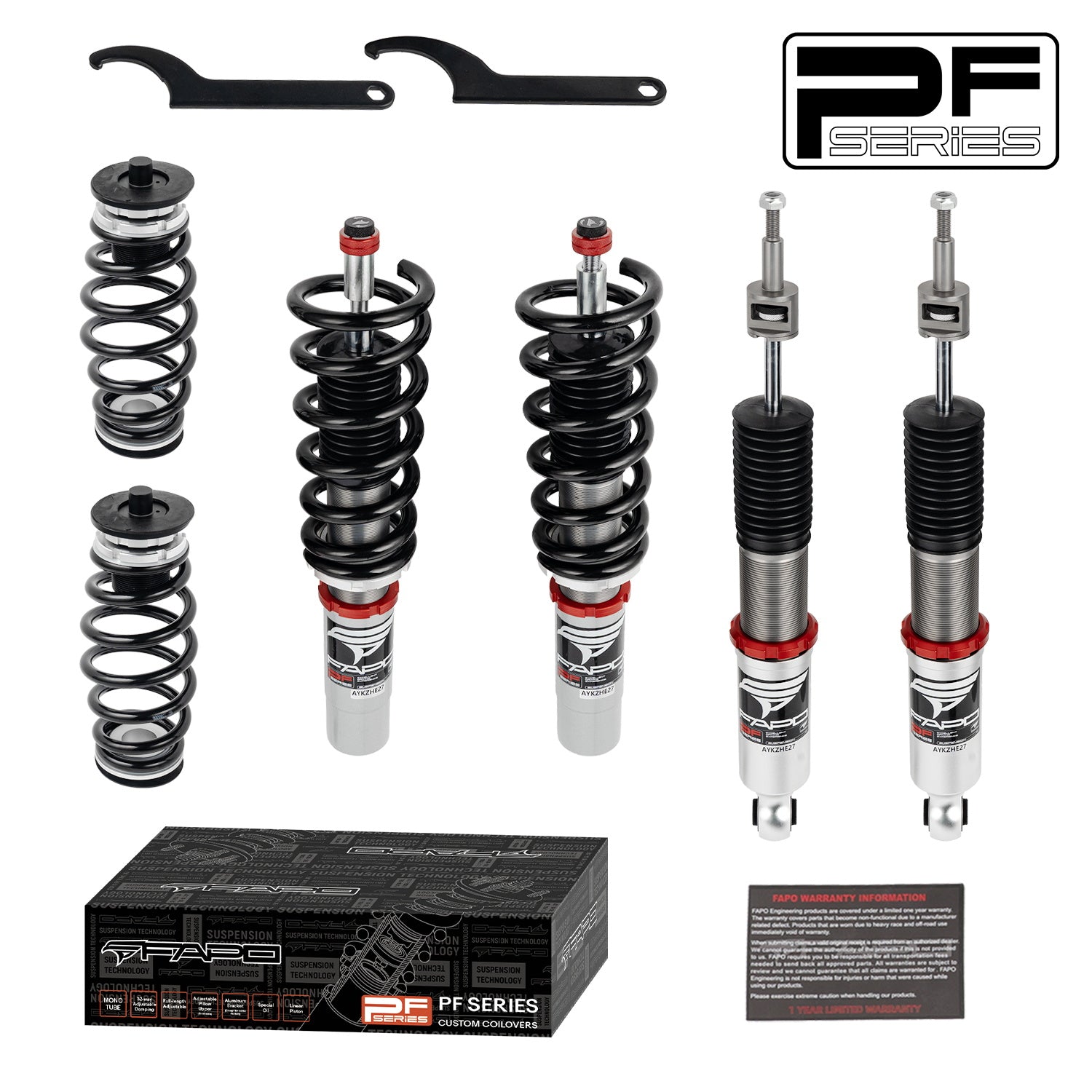 32-Way Adjustable Damping Coilover for Audi A4 4th Gen FWD B8/8K 2008-2016 & Audi A5/Sportback AWD B8 2007+ PF014330