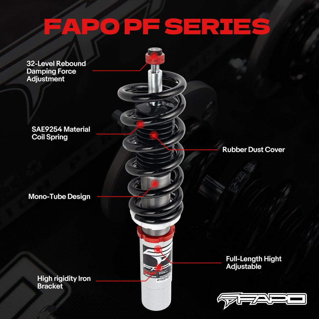 PF Custom 32-Way Adjustable Damping Coilover for Audi A4 4th Gen FWD B8/8K 2008-2016 & Audi A5/Sportback AWD B8 2007+ PF014330-CUSTOM