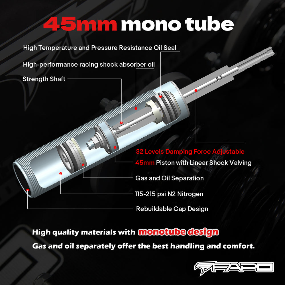 32-Way Adjustable Damping Coilover for Audi A4 4th Gen FWD B8/8K 2008-2016 & Audi S4 B8/8K 2009-2016 PF014330