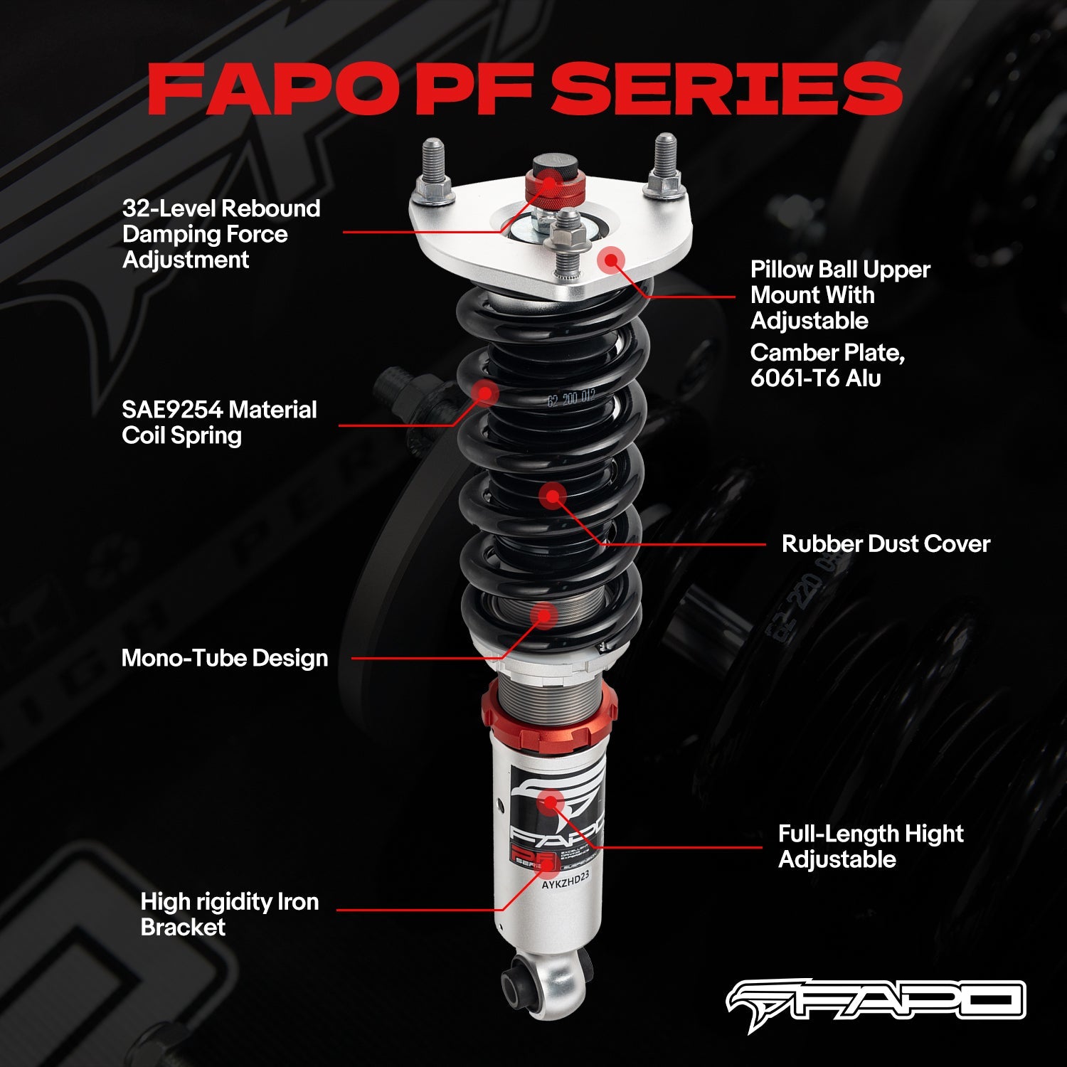32-Level Damping Coilover for Lexus LS400 1st Gen XF10/UCF10 1989-1994 PF015230