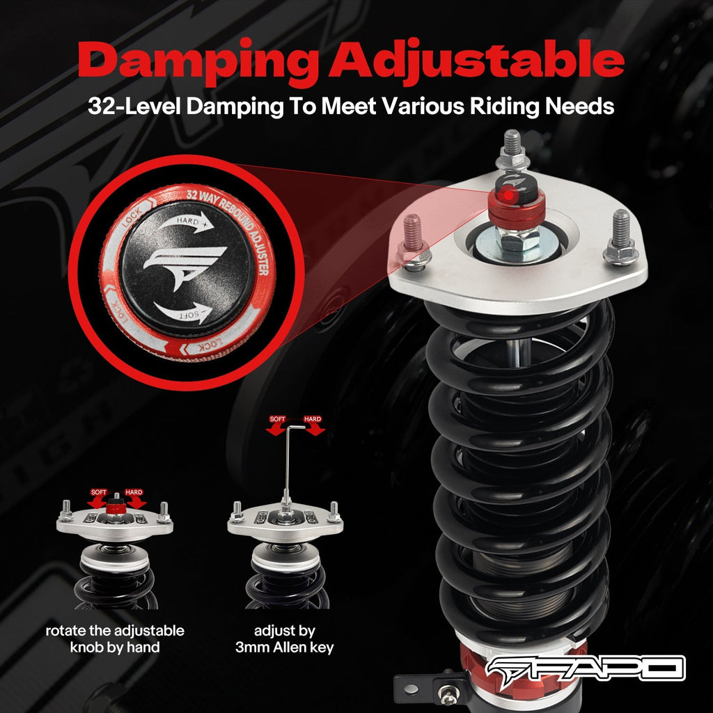 PF Custom 32-Way Adjustable Damping Coilover for Lexus IS200/IS300 1st Gen GXE10/JCE10/SXE10 1999-2005 PF015430-CUSTOM