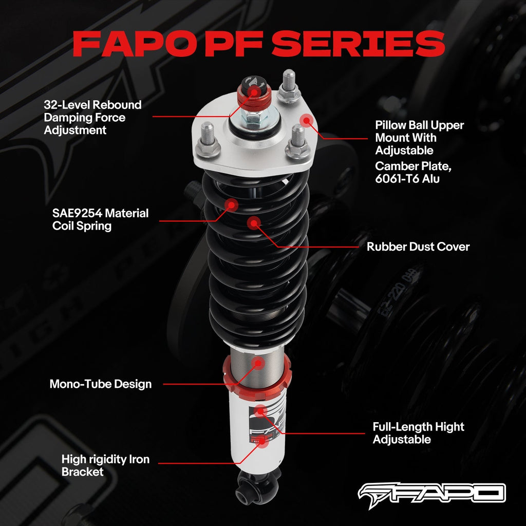 PF Custom 32-Way Adjustable Damping Coilover for Lexus IS200/IS300 1st Gen GXE10/JCE10/SXE10 1999-2005 PF015430-CUSTOM