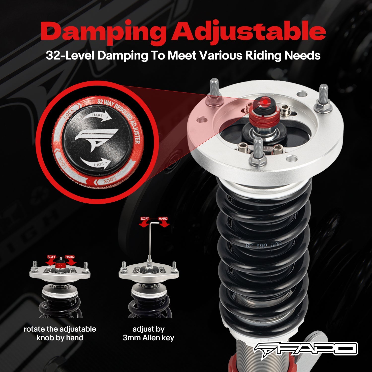 32-Level Damping Coilover for 1990-2002 BMW 3 Series E36 / M3 / Z3 E36 96-02 PF006030