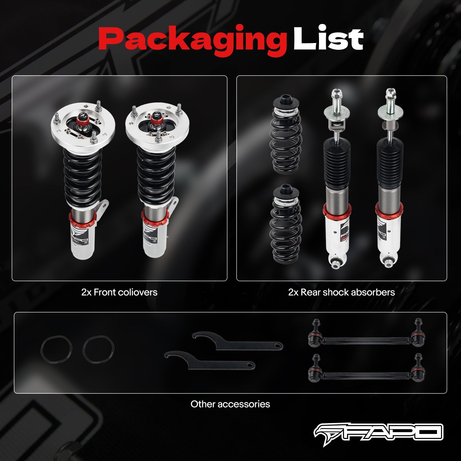 32-Level Damping Coilover for BMW 1 Series E82 2011 &BMW M3 E90/E92/E93 2007-2013 PF016430