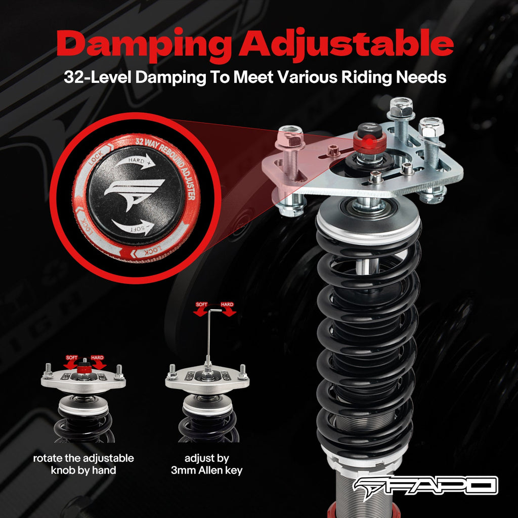32-Level Damping Coilover for Ford Fairmont 1981-1983 & Mustang 3rd Gen 1979-1993 PF017130