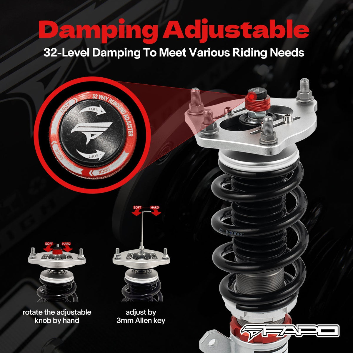 PF Custom 32-Level Damping Coilover for Honda Civic 2016-2025 / Honda Insight 2019-2022/Honda Integra 2022+ PF022730-CUSTOM
