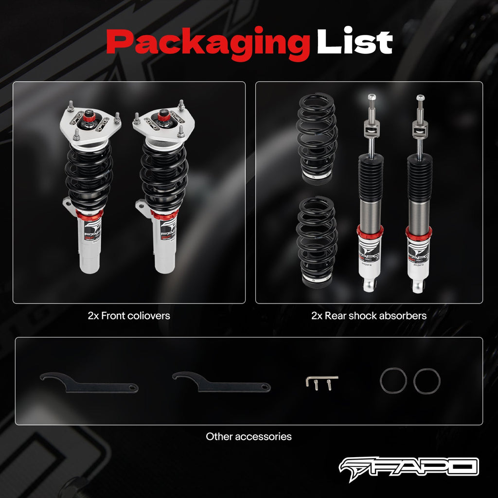 PF Custom 32-Level Damping Coilover Volkswagen R32 MK5/A5 2008 & VW Rabbit MK5 2006-2009 PF024830-CUSTOM