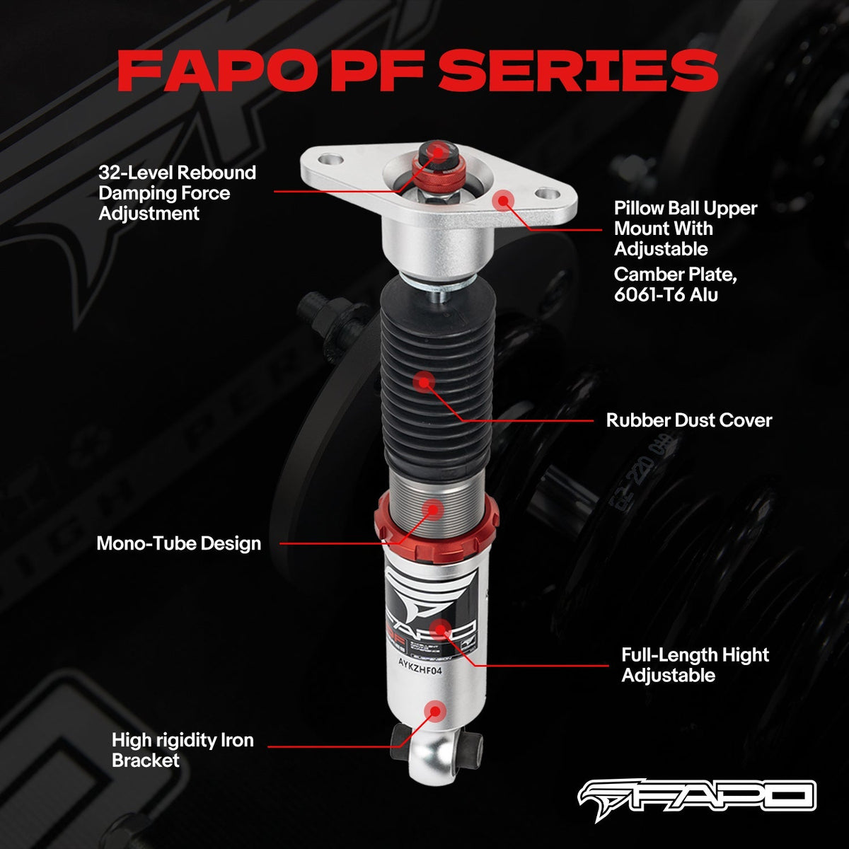 PF Custom 32-Way Adjustable Damping Coilovers for Volvo V60 1st Gen DE 11-18 & Volvo V60 1st Gen DE 2011-2018 PF027230-CUSTOM