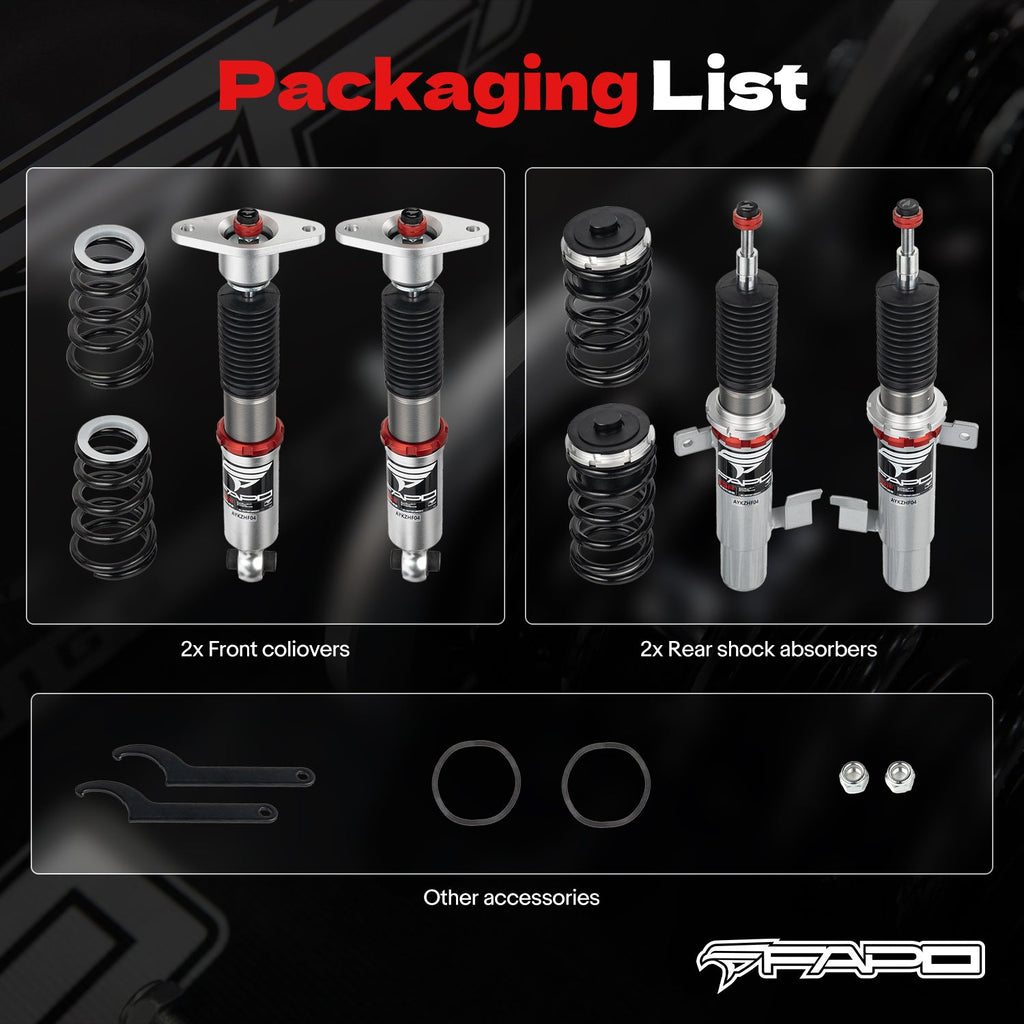 32-Way Adjustable Damping Coilovers for Volvo V60 1st Gen DE 11-18 & Volvo V60 1st Gen DE 2011-2018 PF027230