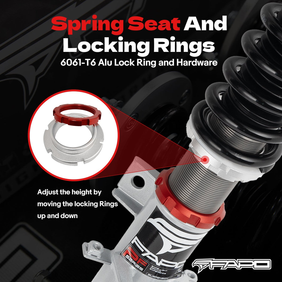 PF Custom 32-Way Adjustable Damping Coilover for Ford Mustang 6th Gen 2.3T/5.0L (without electronic damping) S550 2015-2023 PF027430-CUSTOM