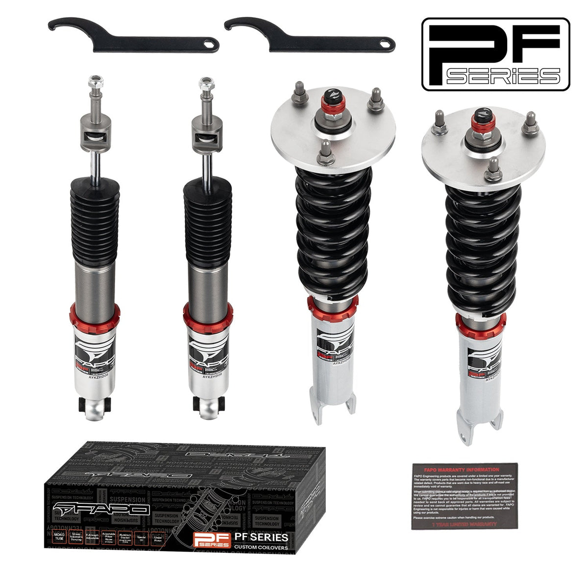 PF Custom 32-Way Adjustable Damping Coilover for Mercedes-Benz C-Class 4th Gen 2WD W205/S205/C205/A205 2014-2021 PF056330-CUSTOM