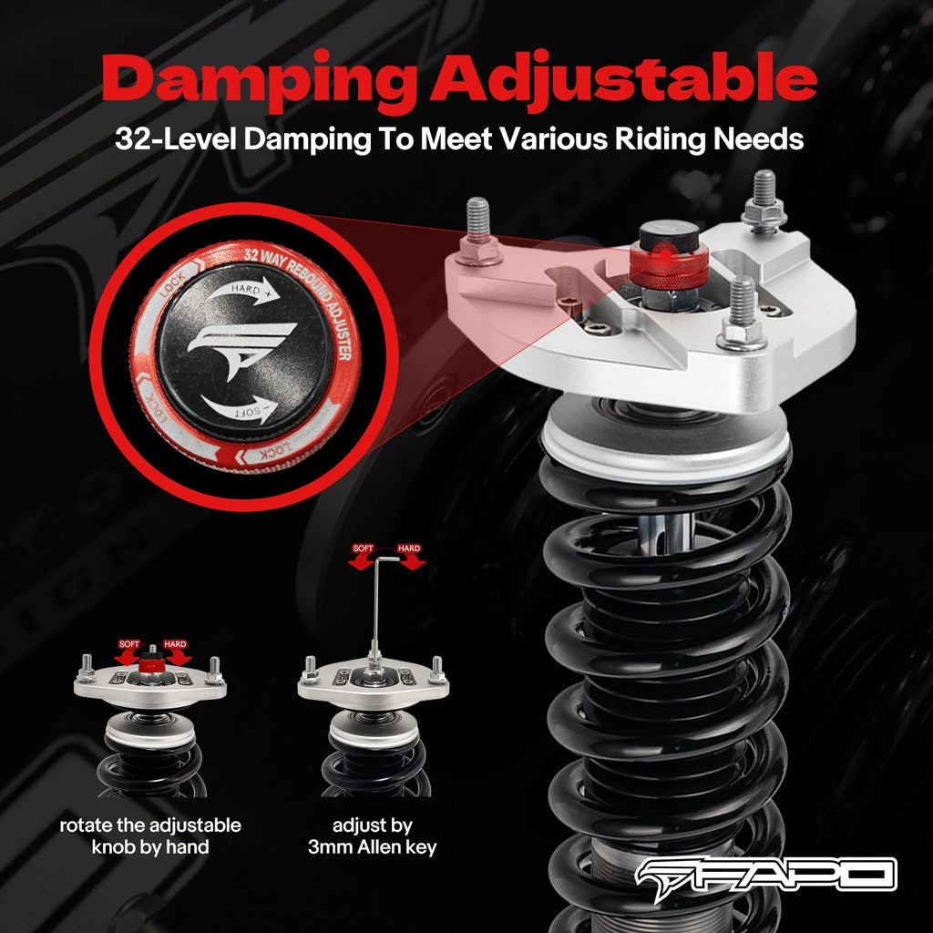 PF Custom 32-Way Adjustable Damping Coilover for Mercedes-Benz C-Class 3rd Gen RWD W204/S204 2007-2014 PF056430-CUSTOM