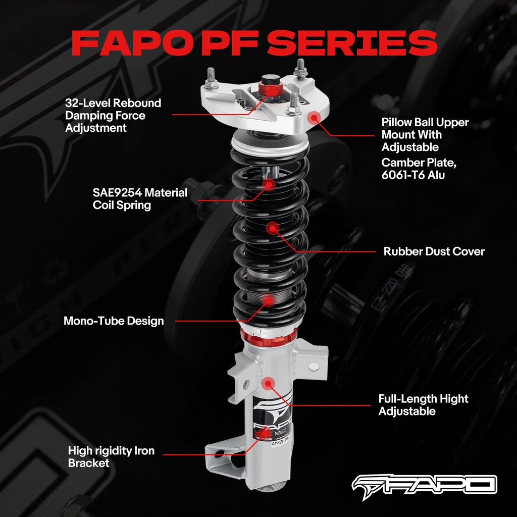 PF Custom 32-Way Adjustable Damping Coilover for Mercedes-Benz C-Class 3rd Gen RWD W204/S204 2007-2014 PF056430-CUSTOM