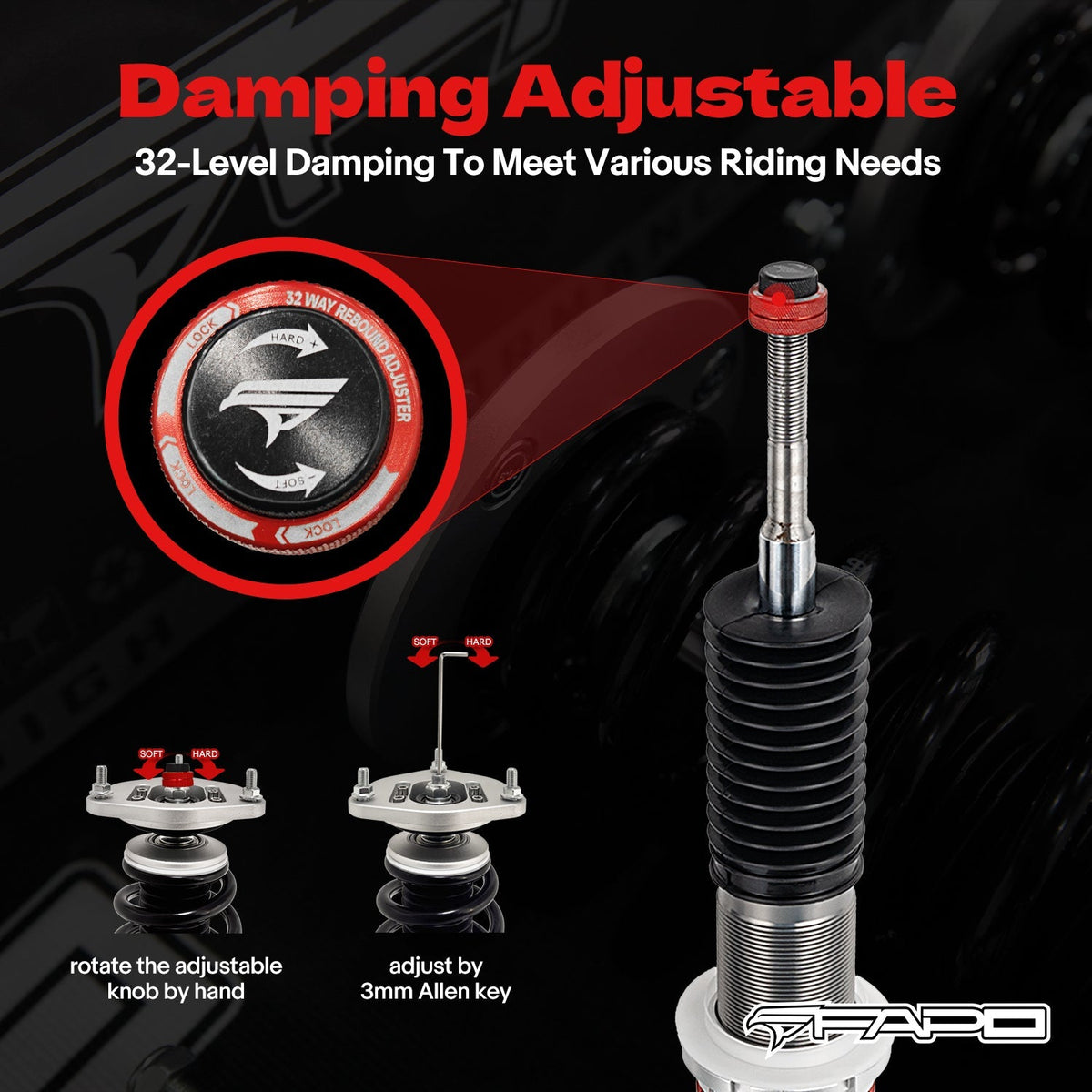 PF Custom 32-Level Damping Coilover for Mercedes-Benz C-Class 2nd Gen RWD W203 2000-2007 PF056630-CUSTOM