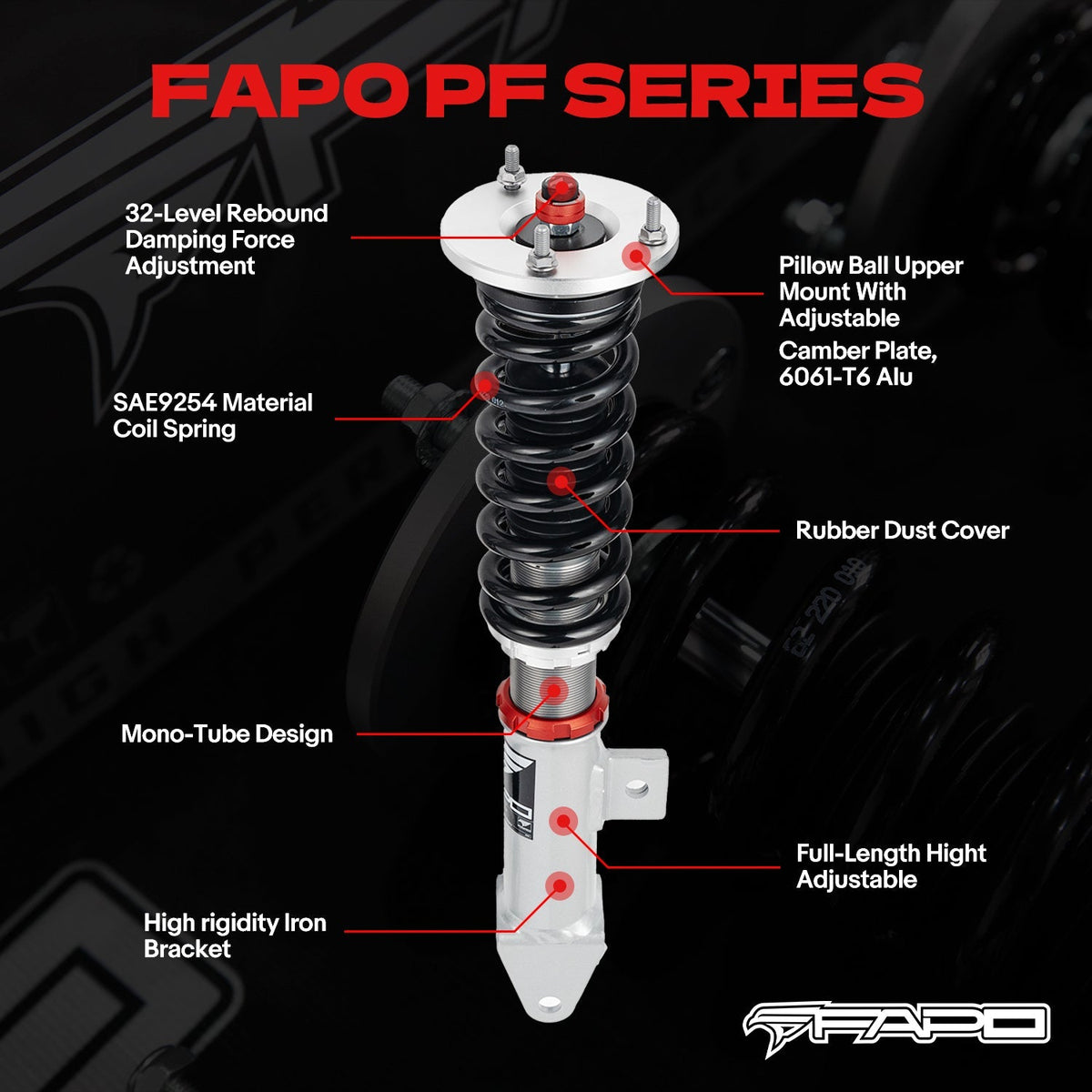 PF Custom 32-Level Damping Coilover for Chrysler 300C Lx 2WD 2005-2010 PF069230-CUSTOM