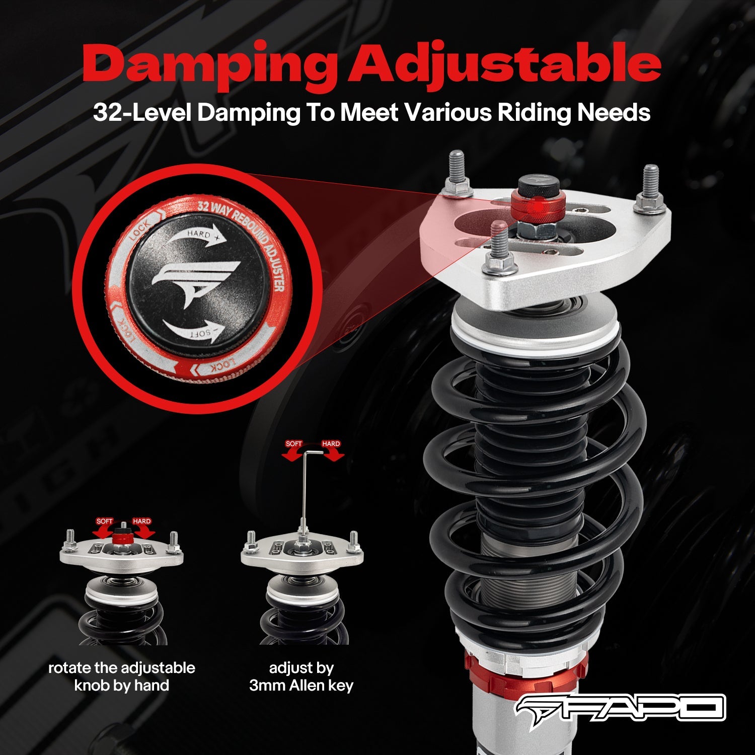 32-Level Damping Coilover for BMW 5 Series E60/E61 2003-2010 / M5 E60 2003-2010 PF006630