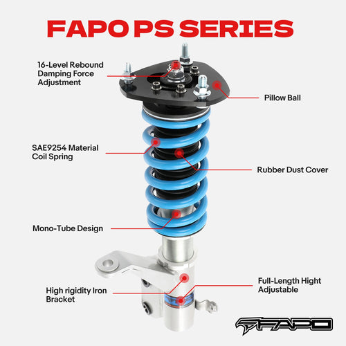 16-Level Damping Coilover For Honda Accord 2003-2007 CM/Acura TSX 2004-2008 CL9 PS012320