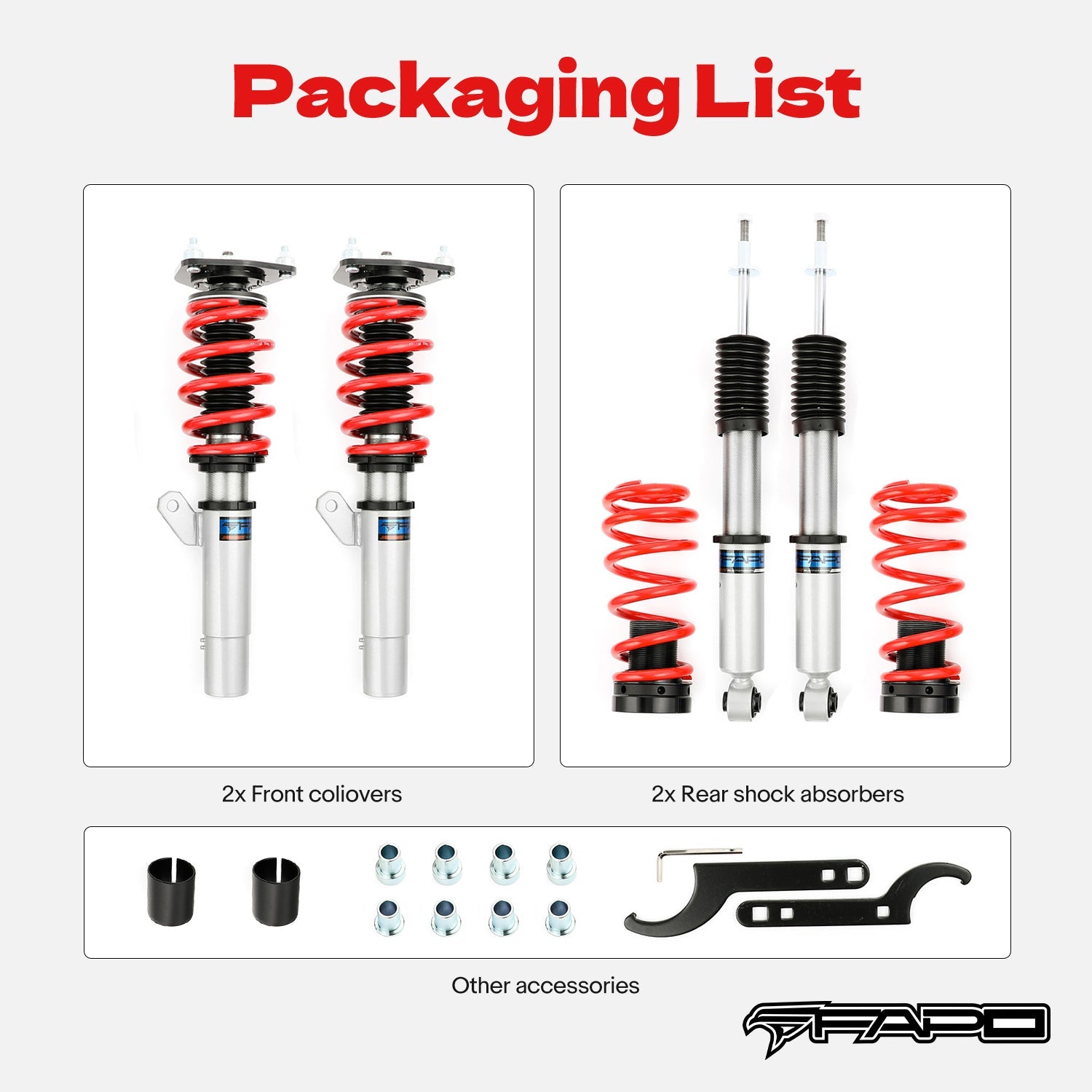 Coilover for VW Golf MK7/MK8 2012+, Jetta 2019+ and Audi A3/S3/TT MQB PS004810