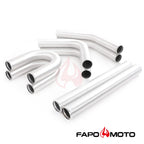 2.5in  63mm Turbo Intercooler Pipe Kit Aluminum Polished Hose Clamp DIY black Universal FE559210