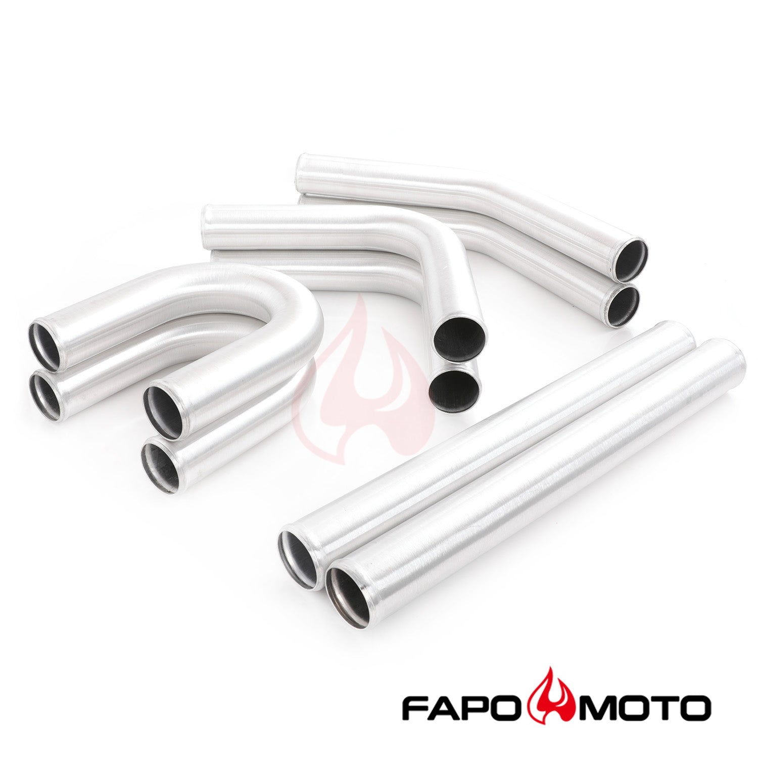 2.5in  63mm Turbo Intercooler Pipe Kit Aluminum Polished Hose Clamp DIY black Universal FE559210