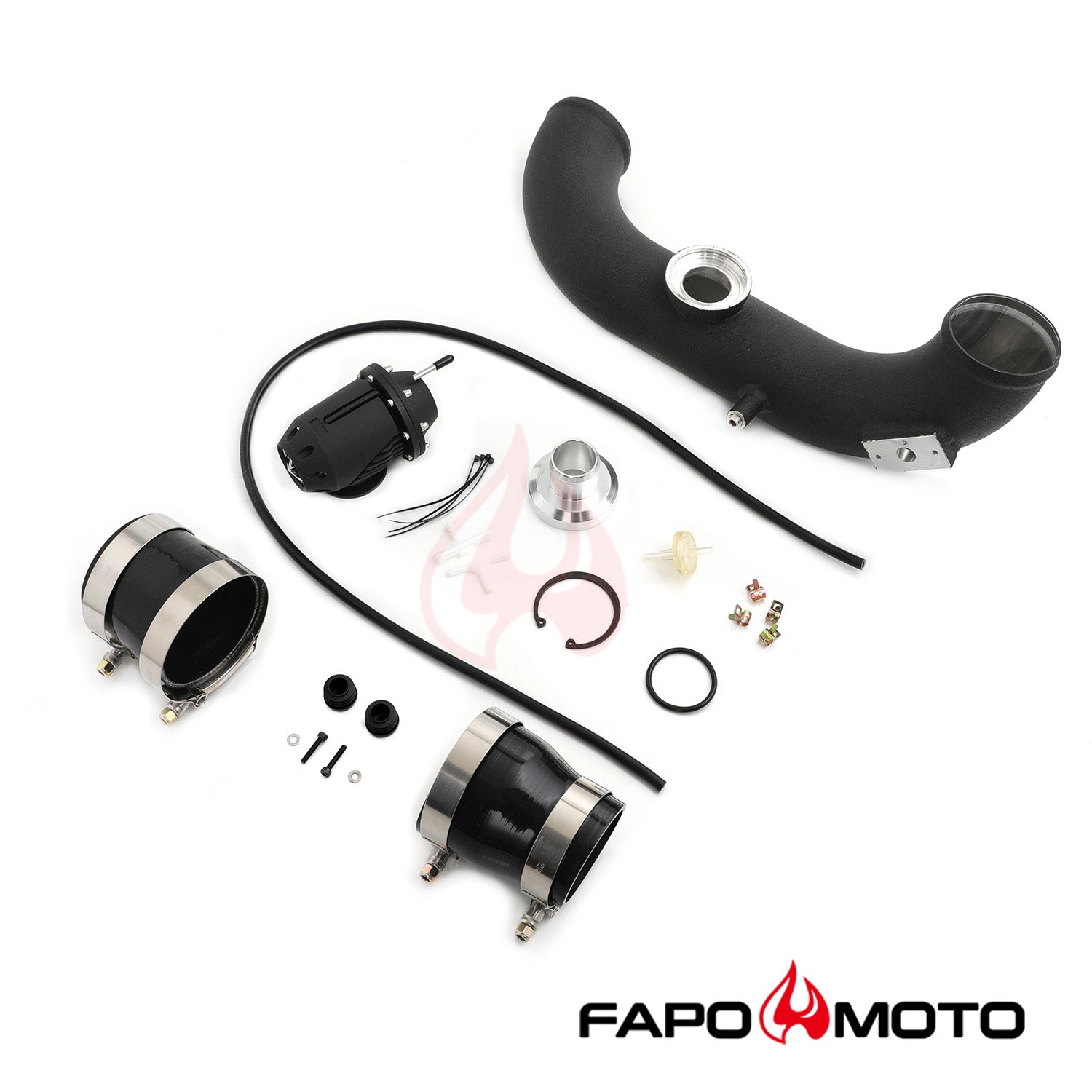 FAPO Charge Pipe Kit for BMW N54 135i 335i 335is 1M E82 E88 E90 E92 E93 SSQV BOV BLOW OFF VALVE Intake Hard Pipe Black FE591320